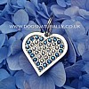 Heart Shaped Blue & Clear Crystal Dog Tag